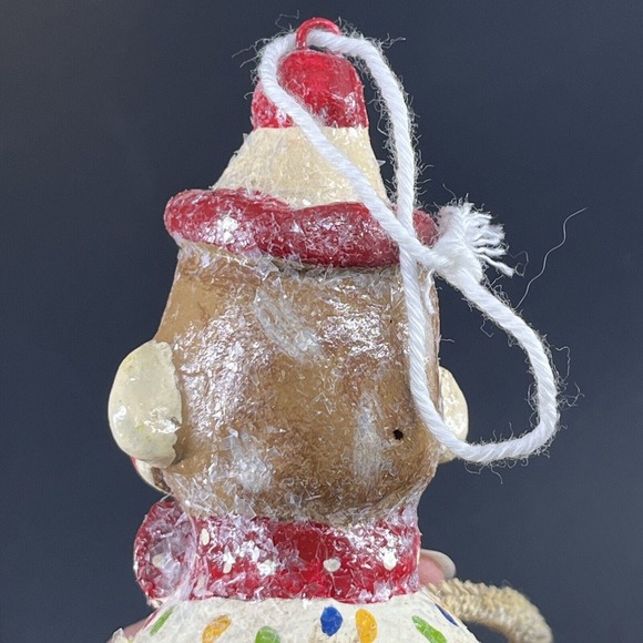 Penny McAllister Clown Sock Monkey Christmas Tree Ornament Yellow Red Polka Dots - Picture 13 of 16